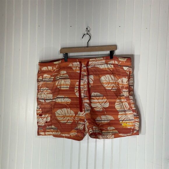 Tommy Bahama Men's 2XL Orange Tropical Floral Swim Trunks Shorts - Picture 1 of 4